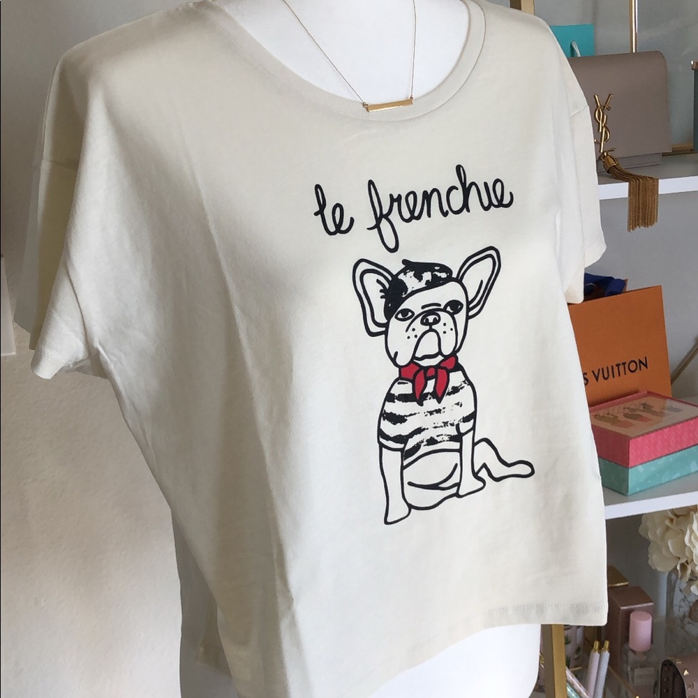 French Connection Le Frenchie Cropped Tee NEW‼️